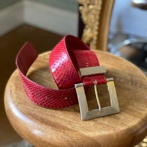 Vintage snake skin red belt